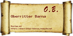 Oberritter Barna névjegykártya